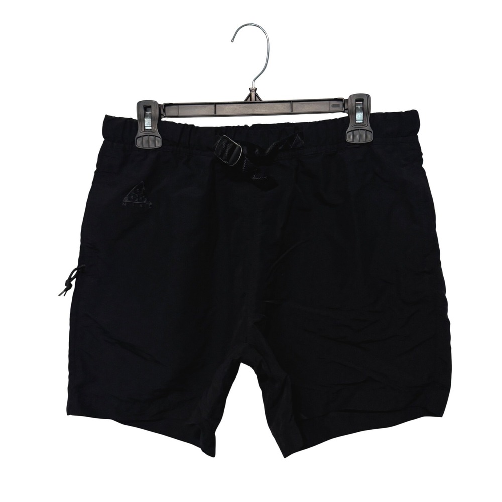 Nike ACG Woven Shorts Mens Small Black CU8891 Belted Cargo Hiking Trail Trail